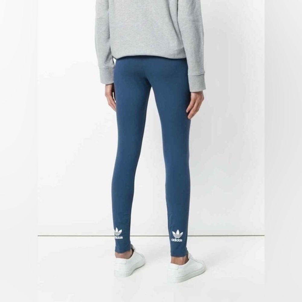 adidas Originals Women's Trefoil Leggings Blue Stretch CW5078 size Extra small